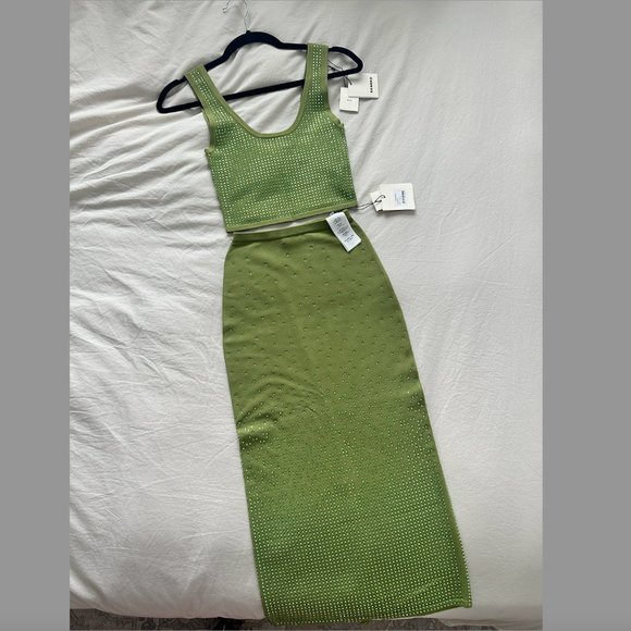 SANDRO Manray Embellished Midi Skirt and Belier Embellished Tank - Picture 2 of 6